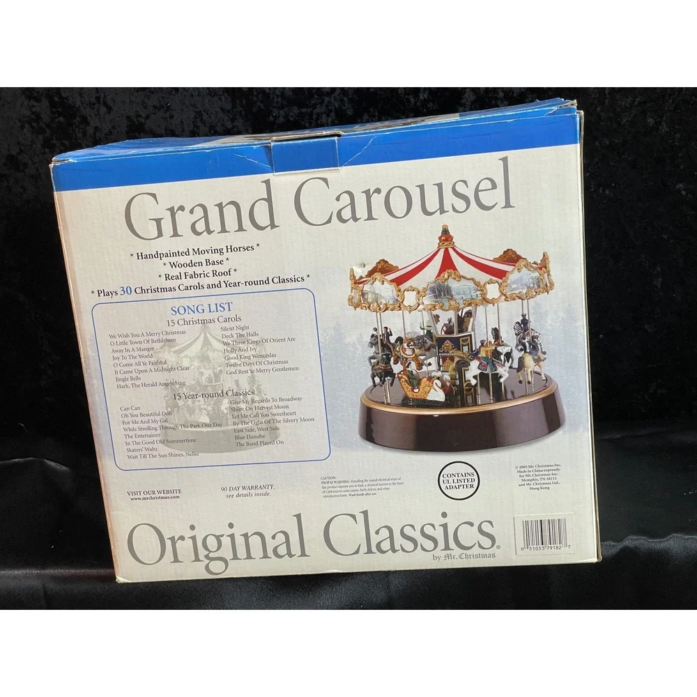 Mr Christmas Grand Carousel Original Classics Musical Box 30 Songs Adapter Works - Picture 4 of 16
